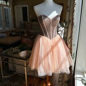 Alyce Paris Strapless Corset Tulle Mini Dress - Style 2641 - NWT - Size 4